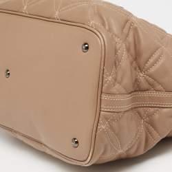 MCM Beige Essential Quilted Leather Logo Tote