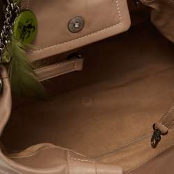 MCM Beige Essential Quilted Leather Logo Tote