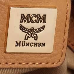 Pre Owned MCM Cognac Visetos Leather Crossbody Bag