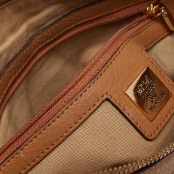 Pre Owned MCM Cognac Visetos Leather Crossbody Bag