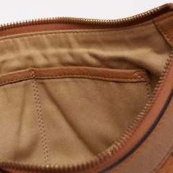 Pre Owned MCM Cognac Visetos Leather Crossbody Bag