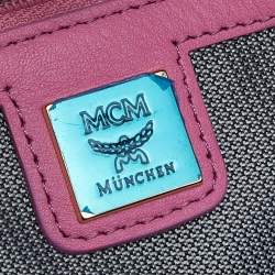 MCM Pink Visetos Studded Coated Canvas Stark Backpack