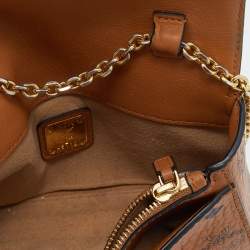 MCM Cognac Visetos Coated Canvas Patricia Wallet on Chain