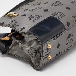 MCM Grey/Black Visetos Nylon and Leather Shoulder Bag