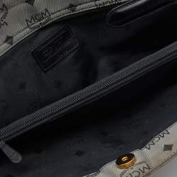 MCM Grey/Black Visetos Nylon and Leather Shoulder Bag