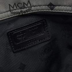 MCM Grey/Black Visetos Nylon and Leather Shoulder Bag