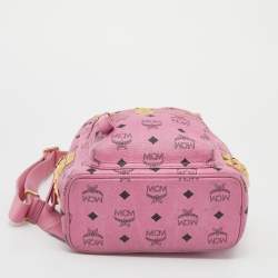 MCM Pink Visetos Coated Canvas Small Bebe Boo Backpack