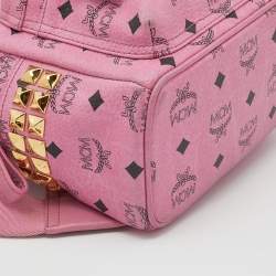 MCM Pink Visetos Coated Canvas Small Bebe Boo Backpack