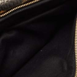 MCM Black/Gold Leather Logo Printed Belt Bag