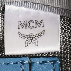 MCM Blue Visetos Coated Canvas and Leather Mini Studded Stark-Bebe Boo Backpack