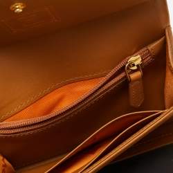 MCM Cognac Visetos Coated Canvas Trifold Wallet