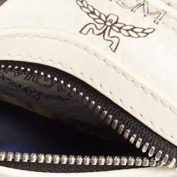 Pre Owned MCM White/Black Visetos Coated Canvas And Leather Mini Stark-Bebe Boo Backpack