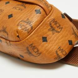 MCM Cognac Visetos Coated Canvas and Leather Belt Bag