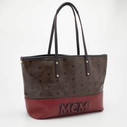 Pre Owned MCM Multicolor Visetos Coated Canvas and Leather Shopping Tote