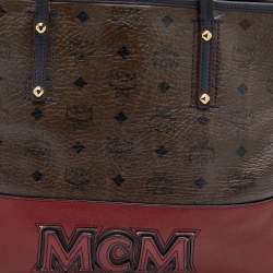 Pre Owned MCM Multicolor Visetos Coated Canvas and Leather Shopping Tote