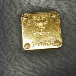 Pre Owned MCM Black Leather Front Pocket Flap Backpack