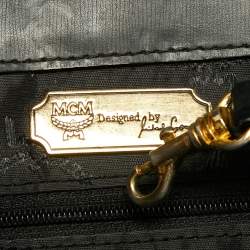 Pre Owned MCM Black Leather Front Pocket Flap Backpack