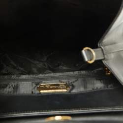 Pre Owned MCM Black Leather Front Pocket Flap Backpack