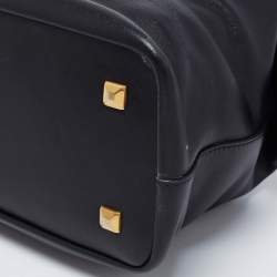 Pre Owned MCM Black Leather Zip Satchel