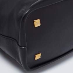 Pre Owned MCM Black Leather Zip Satchel