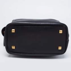 Pre Owned MCM Black Leather Zip Satchel