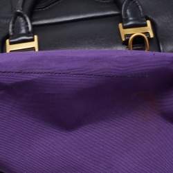 Pre Owned MCM Black Leather Zip Satchel