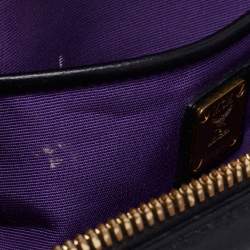 Pre Owned MCM Black Leather Zip Satchel