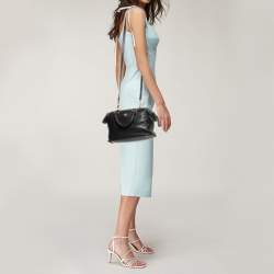 Pre Owned MCM Black Leather Zip Satchel