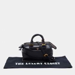 Pre Owned MCM Black Leather Zip Satchel