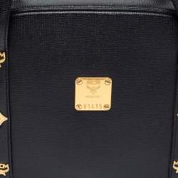 Pre Owned MCM Black Leather Motif Dome Satchel