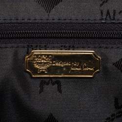 Pre Owned MCM Black Leather Motif Dome Satchel