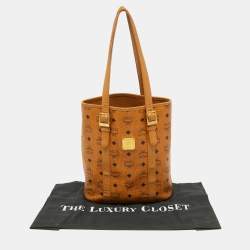 Pre Owned MCM Cognac Visetos Coated Canvas And Leather Tote