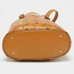 Pre Owned MCM Cognac Visetos Coated Canvas And Leather Tote