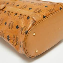 Pre Owned MCM Cognac Visetos Coated Canvas And Leather Tote