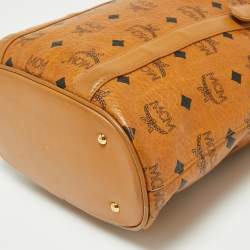 Pre Owned MCM Cognac Visetos Coated Canvas And Leather Tote
