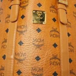 Pre Owned MCM Cognac Visetos Coated Canvas And Leather Tote