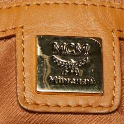Pre Owned MCM Cognac Visetos Coated Canvas And Leather Tote