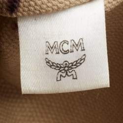 MCM Cognac Visetos Coated Canvas Tote