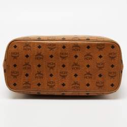 MCM Cognac Visetos Coated Canvas Tote