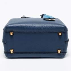 Pre Owned MCM Blue Leather Mini Milla Park Avenue Tote