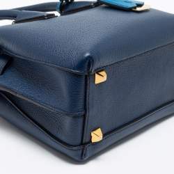 Pre Owned MCM Blue Leather Mini Milla Park Avenue Tote