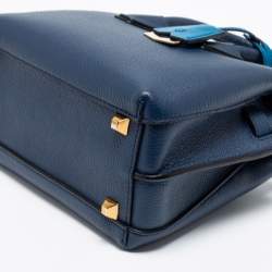 Pre Owned MCM Blue Leather Mini Milla Park Avenue Tote