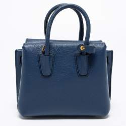 Pre Owned MCM Blue Leather Mini Milla Park Avenue Tote