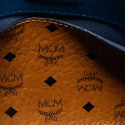 Pre Owned MCM Blue Leather Mini Milla Park Avenue Tote
