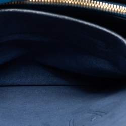 Pre Owned MCM Blue Leather Mini Milla Park Avenue Tote