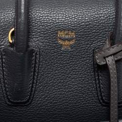 Pre Owned MCM Grey Leather Mini Milla Park Avenue Tote