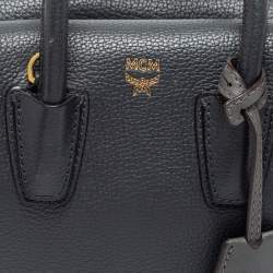 Pre Owned MCM Grey Leather Mini Milla Park Avenue Tote