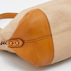 Pre Owned MCM Beige/Brown Grained Leather Hobo
