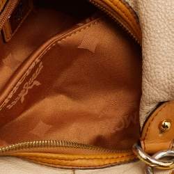 Pre Owned MCM Beige/Brown Grained Leather Hobo