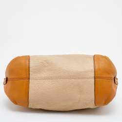 Pre Owned MCM Beige/Brown Grained Leather Hobo